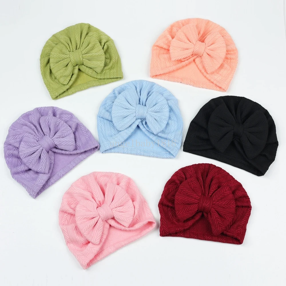 Bébé filles chapeau avec disque fleur nouveau-né infantile tout-petits bonnets casquettes chapeaux enfants noués Turbans bandeau casquette chaude