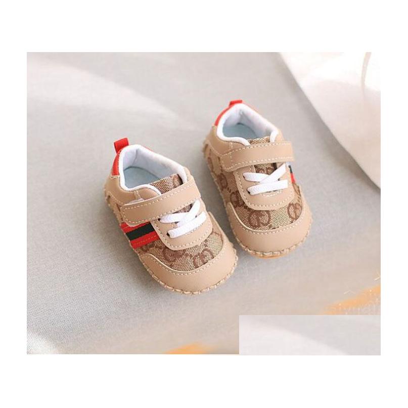 First Walkers Newborn Print Sneakers Casual Shoes Soft Sole Prewalker Infant Baby Sports Kids Designer Shoe