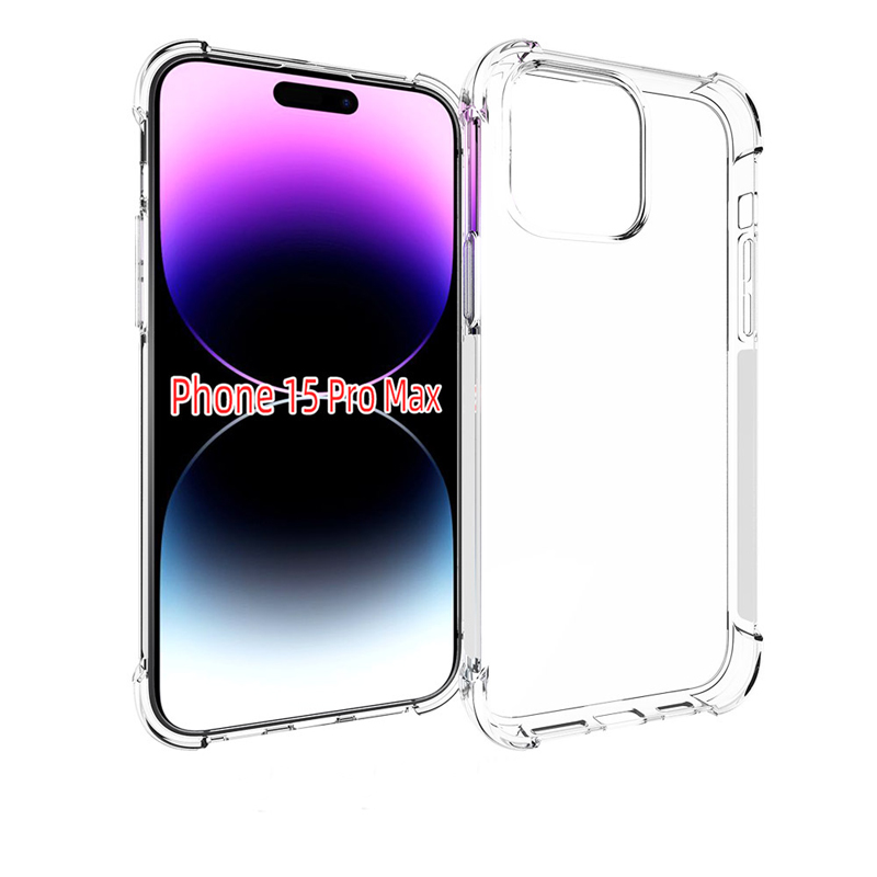 Mobiele telefoon hoesjes voor iPhone 15 pro max plus 14 13 12 Transparant Shock Clear Soft TPU Rubber Cover
