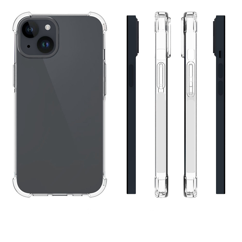 Coque de téléphone transparente en TPU souple, étui de protection antichoc pour iPhone 15 pro max plus 14 13