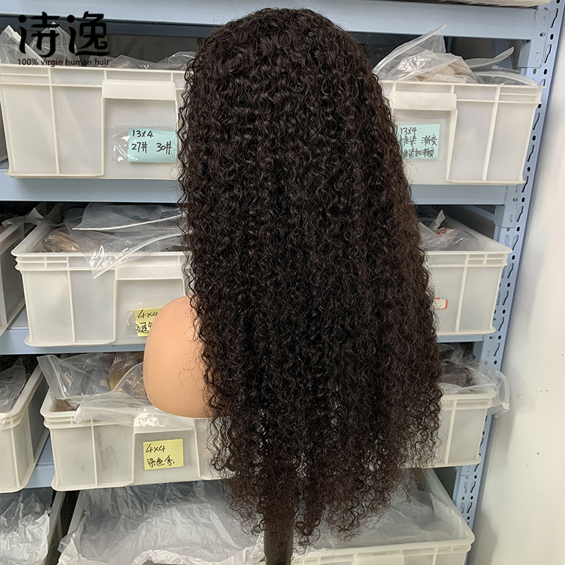 Brazilian Virgin Human Hair Glueless Jerry Wave 10-32inch 150% 180% 210% Density 5*5 Lace Front Wig