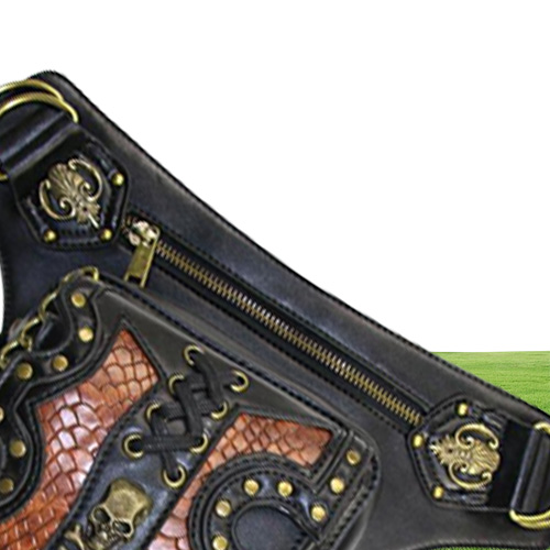 Bolsas de cintura unisex steampunk mujer bolso de pierna retro rock rock paquete para hombres montar táctica motocicleta gótica mensajero hombro4374320