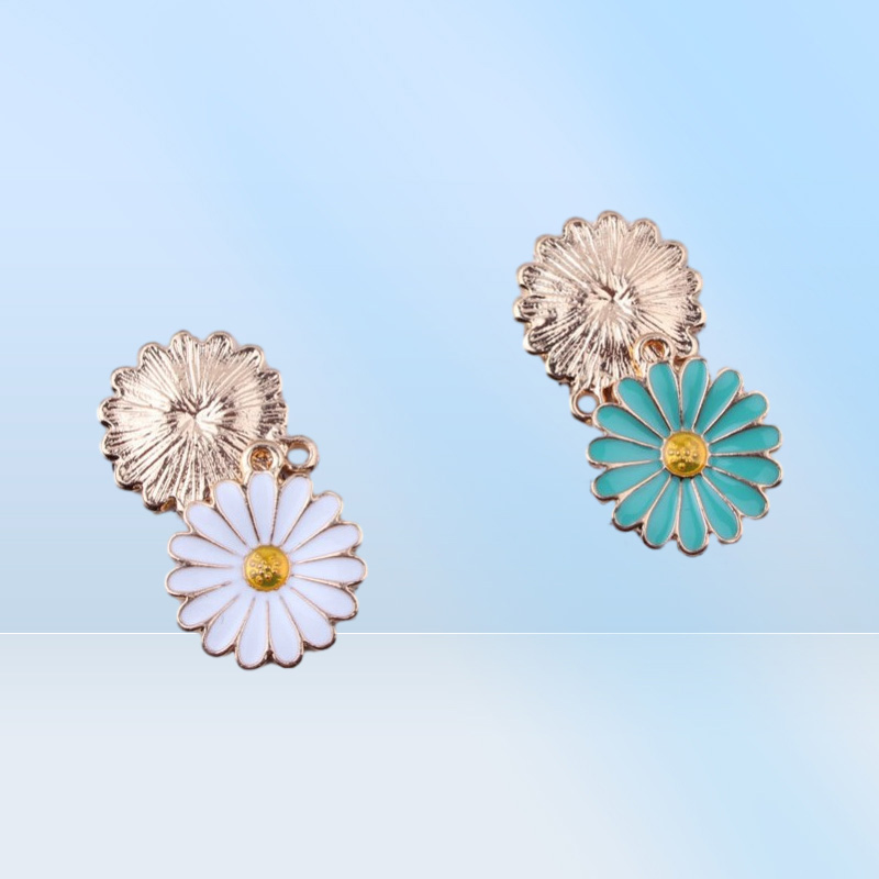 New Arrive Bulk lot Enamel daisy flower charms pendant 1821mm Gold plated for option9190756