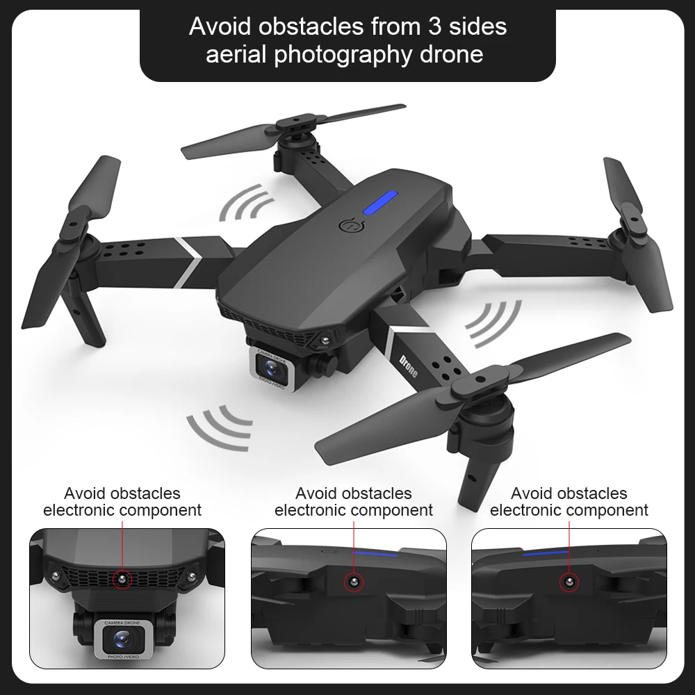 Nuovo Quadcopter E88 Pro WIFI FPV Drone con grandangolo HD 4K 1080P Fotocamera Altezza Hold RC Quadcopter Dron giocattolo regalo