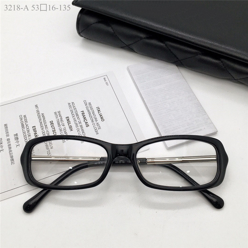 New fashion design optical glasses 3218-A small square frame acetate temples men and women eyewear simple popular style clear lenses eyeglasses top quality