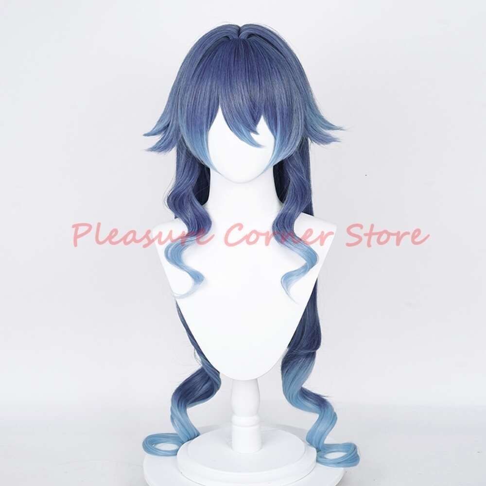 Genshin Impact Layla Cosplay perruque longue gris bleu dégradé perruque Cosplay Anime pré-style perruque résistant à la chaleur synthétique Layla Wigcosplay