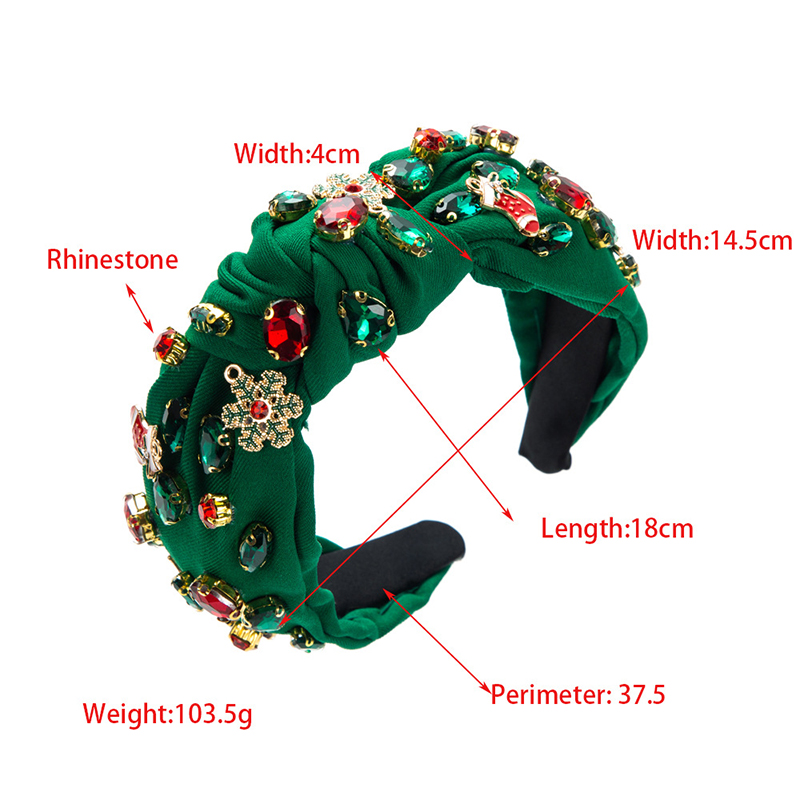 Bandeau de noël noué en strass pour femmes, bijoux en cristal, embelli, large nœud supérieur, accessoires pour cheveux