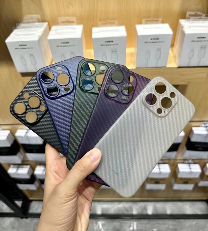 새로운 도착 Kzdoo Air Carbon Cases Iphone 15 Plus /iPhone 15 Pro Max 용 Ultra Slim Lightweight Full Protect Coverage Phone Cover Case
