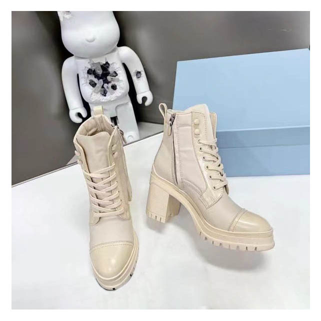 News Designers Ankle Boots Women Boots Colored Round Head Thick Sole Elevated Elastic Martin Boots Lace up Shoes Adjustable Zipper Opening