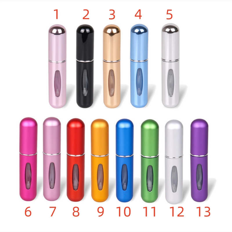 Portable 5ml Bottom Filling Pump Sprayer Perfume Bottles Aluminium Mini Essential Oil Empty Sample Test Tubes Atomizers Travel Cosmetic Packaging Trial Tester