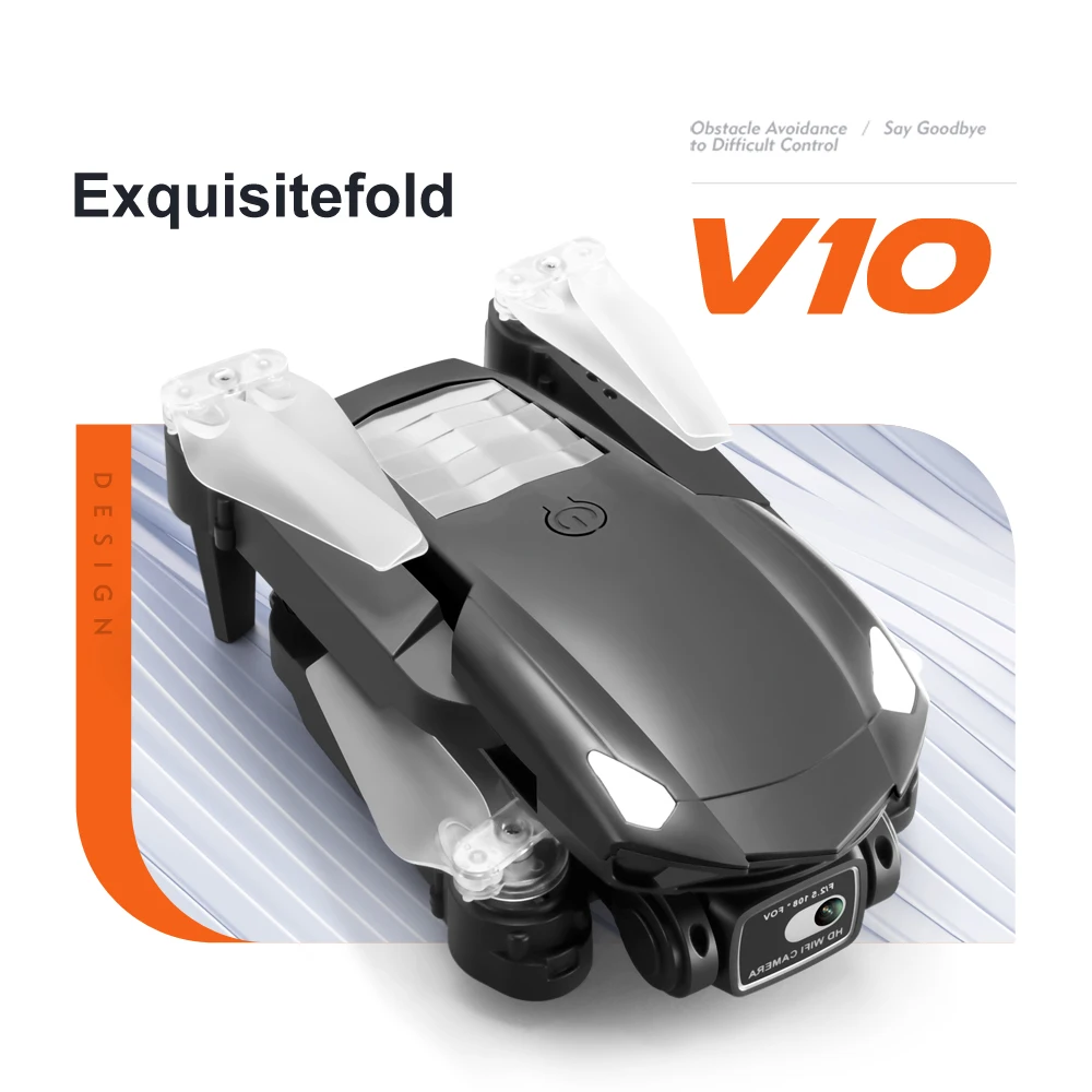 Nouveau Drone V10 professionnel quadrirotor pour éviter les obstacles, hélicoptère RC 4K, double caméra, jouets pour garçons