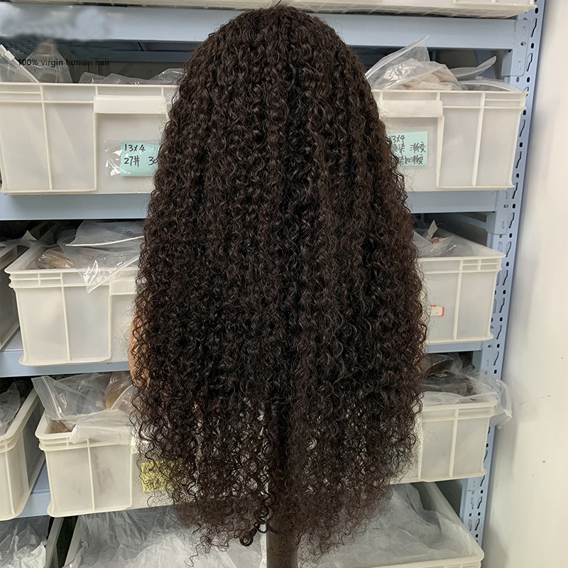 Brazilian Virgin Human Hair Glueless Jerry Wave 10-32inch 150% 180% 210% Density 5*5 Lace Front Wig