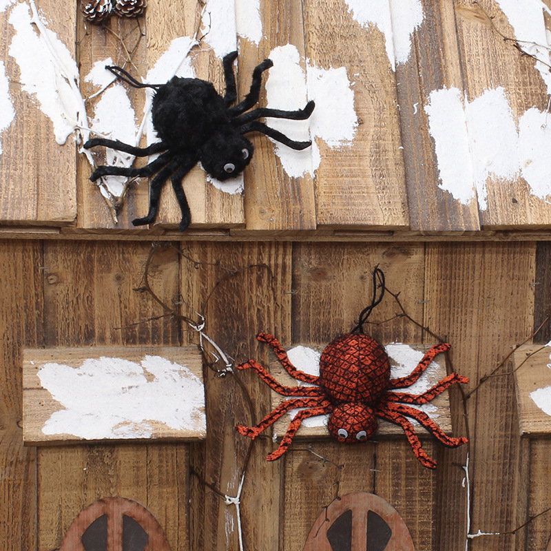 Halloween Supplies Fabric Simulation Spider Hanging Halloween Party Decoration