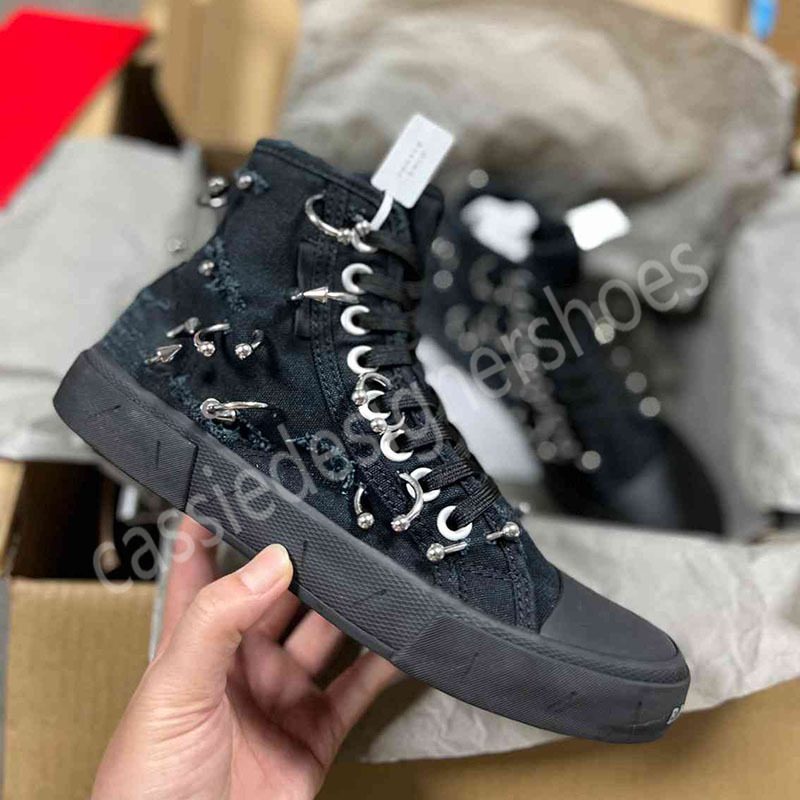 Brand Women Lace-up Canvas Shoes Original Design Popular Fashion Black Thick Bottom Shoes Luxury High Top Board Shoes Men Famous High End Shoes