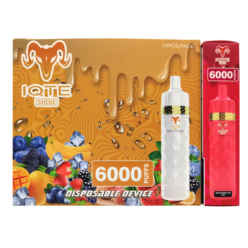 2023オリジナルのIQTE Filex Shine 6000 Puffs Eタバコプレフィルドデバイス使い捨てvape承認