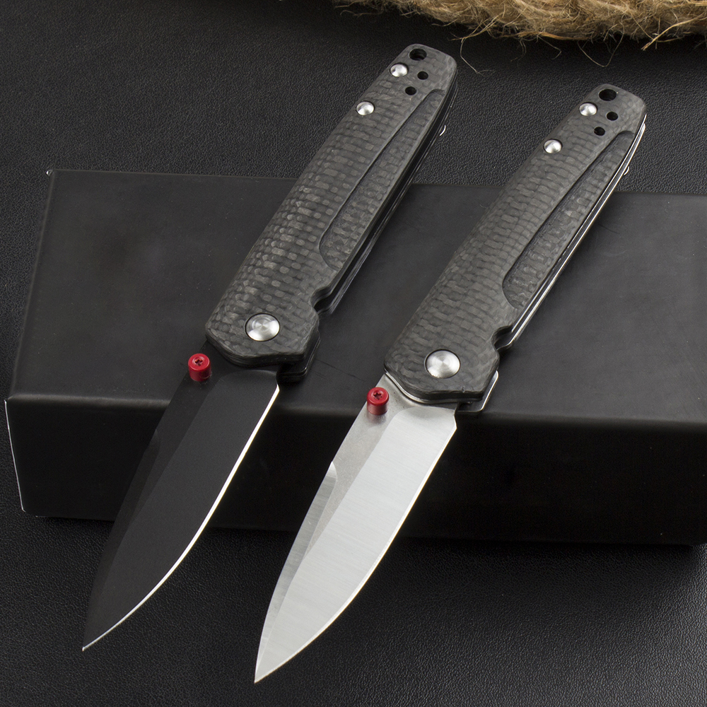Specialerbjudande BM485 EDC Pocket Folding Knife D2 Drop Point Black Coated/Satin Blade Carbon Fiber Handle Gift Knives With Retail Box