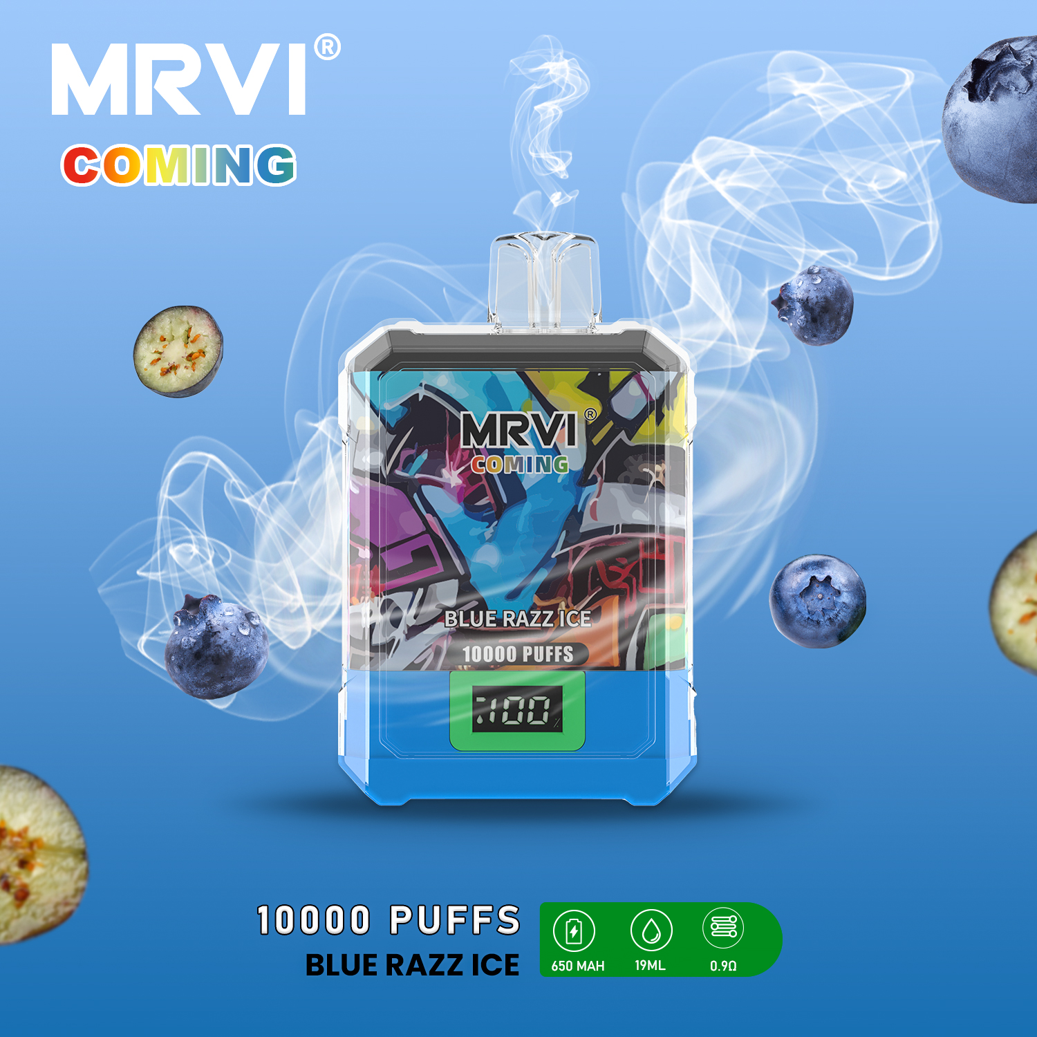 Mrvi Coming 10000 Puffs 10k Disposable Vape Electronic Cigarettes 19ml pods Rechargeable 650mah vape battery Mesh Coil vapes disposable puff with Digital Screen