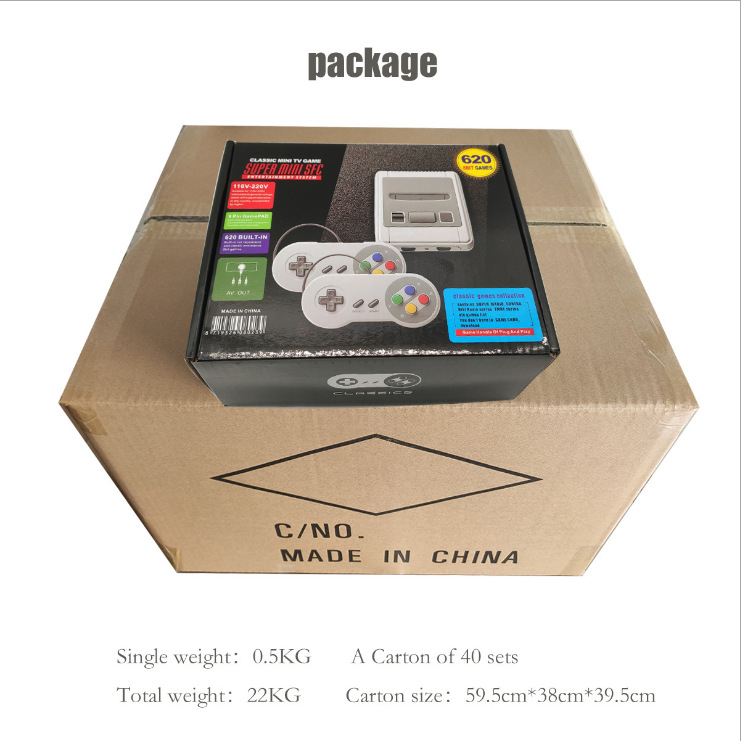 New Super Mini Retro Game Console With Dual Controllers Classic HD TV Out Home Video Gaming Players Built-in 620 8 Bit Games For SFC NES SNES With Box