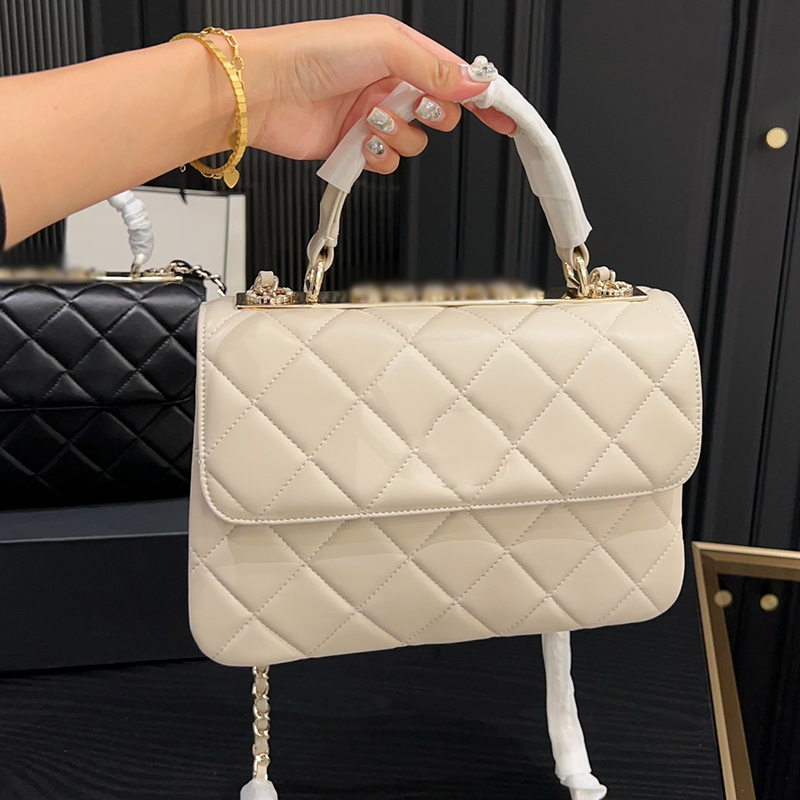 Fransız klasik modaya uygun tasarımcı crossbody çanta lüks elmas kafes orijinal deri kadın tote çanta paris çift harfli moda çanta omuz çantası en kaliteli