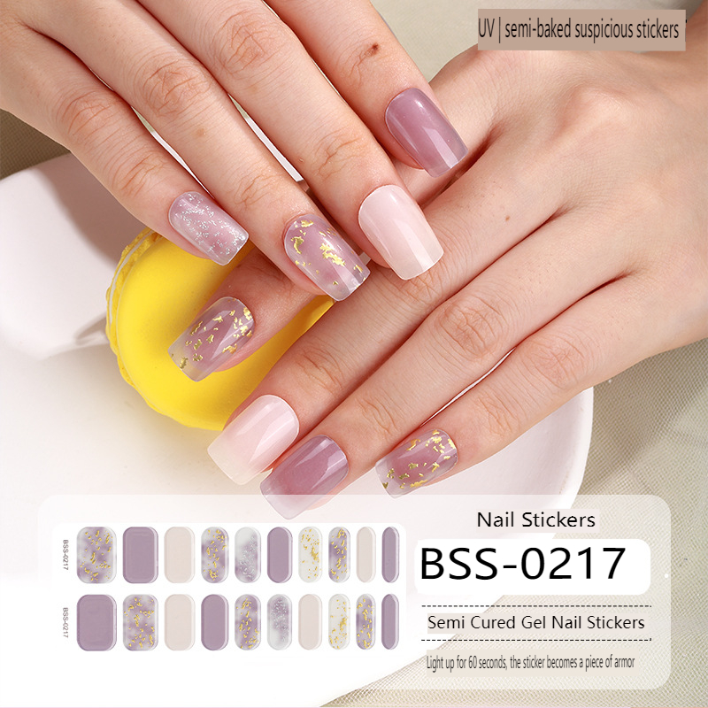 Semi Cured Gel Nail Strips for Salon-Quality Gel Nail Stickers and Long Lasting Nail Wraps for Women with Soft Gel Finish