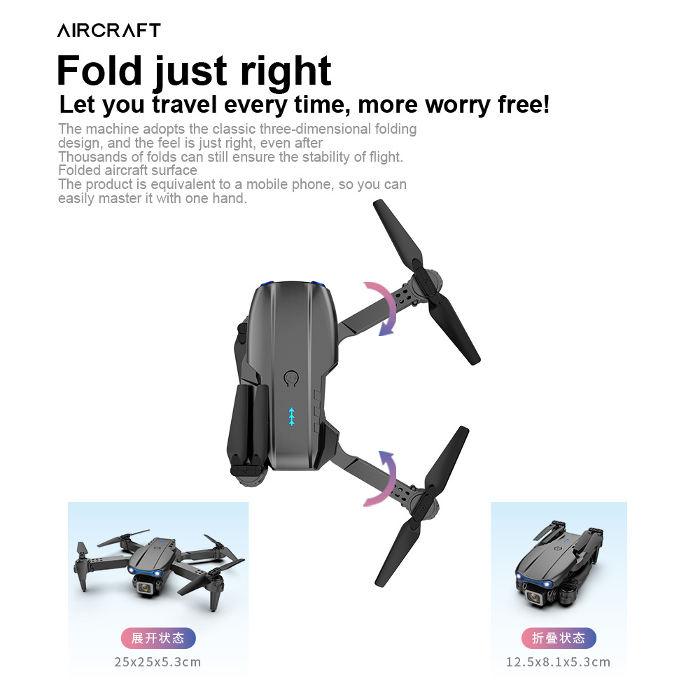 Jouets télécommandés E99 Pro Drones hélicoptères RC 4K double caméra professionnel quadrirotor évitement d'obstacles Dron