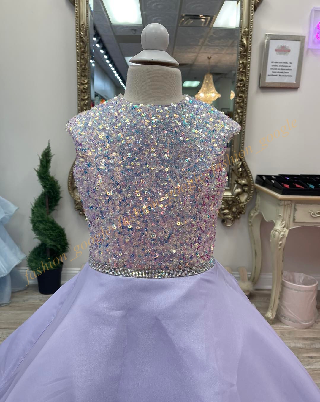 Bubblegum Girl Pageant Dress 2024 Cap Sleeves Sequin Shimmer Chiffon Little Kid Fun Fashion Runway Drama Cocktail Party Gown Toddler Teen Preteen Miss Lilac Aqua