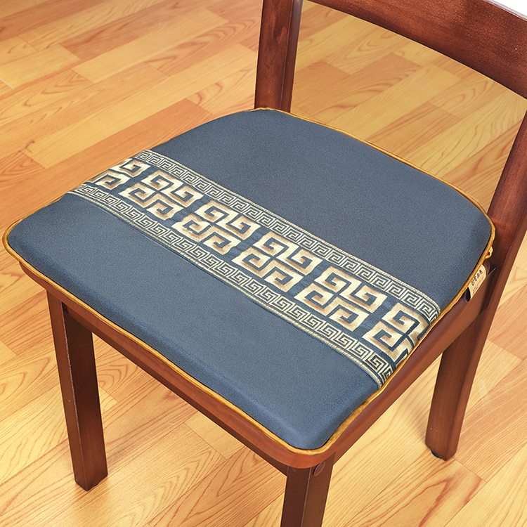 Cojines de asiento de seda chinos bordados en forma de U personalizados, almohadillas para sillas de comedor y oficina, estera antideslizante extraíble y lavable