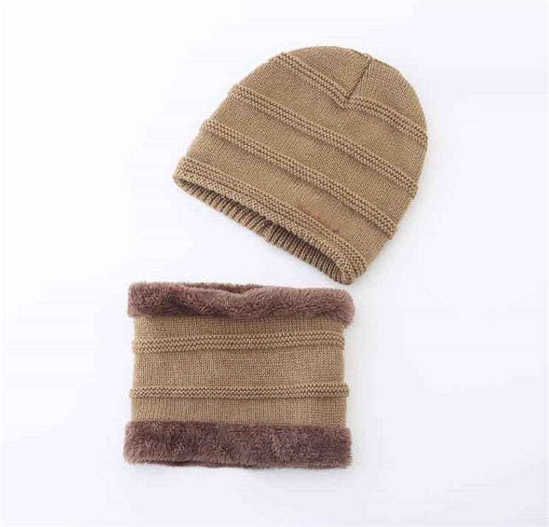 Cappello invernale bambini in velluto interno scaldacollo ragazzi e bambini cappelli ragazze cappelli lavorati a maglia in cotone DF291