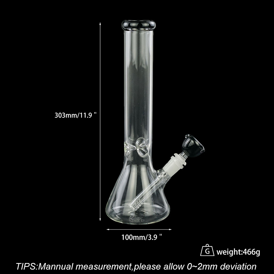 Hookahs Glass Bong Paling Akcesoria 12 '' Clear Style Dab Rig Rig Water Rure Bongs Tobacco z miską shisha