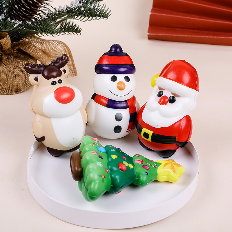 Pu Slow Rebound Doll Foam Ball Santa Claus Snowman Elk Stress Relief Toy Christmas Toy Wholesale