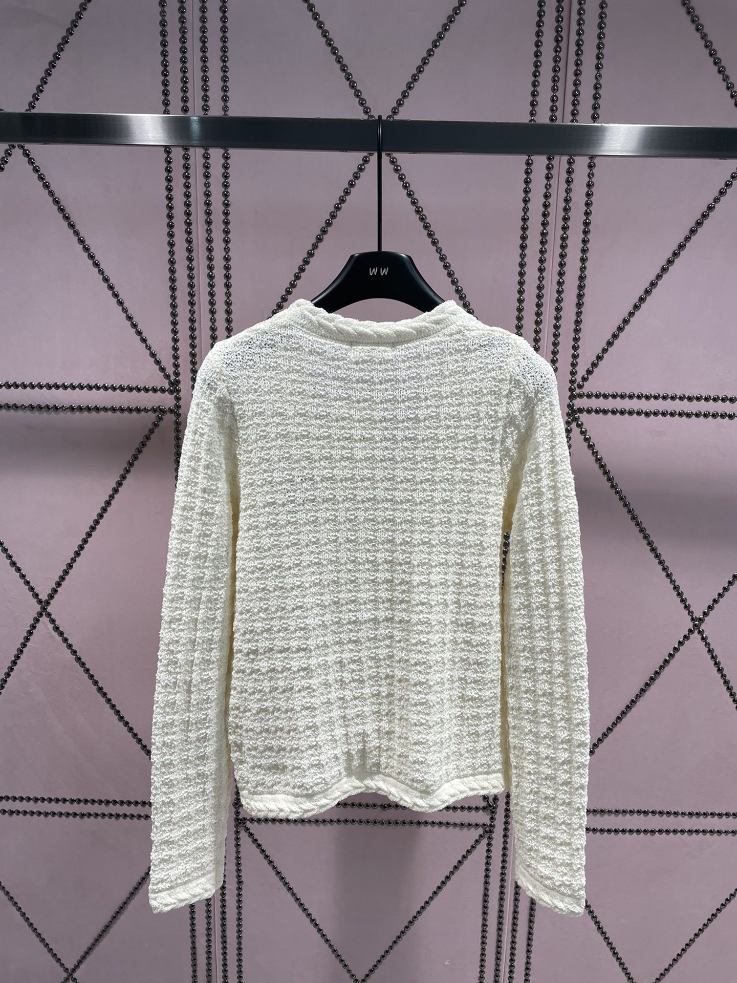 Женский свитер верхняя одежда с 3D-вышивкой логотипа лоскутное шитье из пеньковой веревки дизайнерский универсальный вязаный кардиган маленький ароматный стиль верхняя одежда черный белый