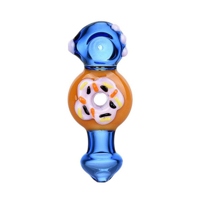 Cool Donut Style Colorful Thick Glass Pipes Dry Herb Tobacco Spoon Bowl Filter Oil Rigs Handpipes Handmade Portable Bong Smoking Cigarette Holder Tube DHL