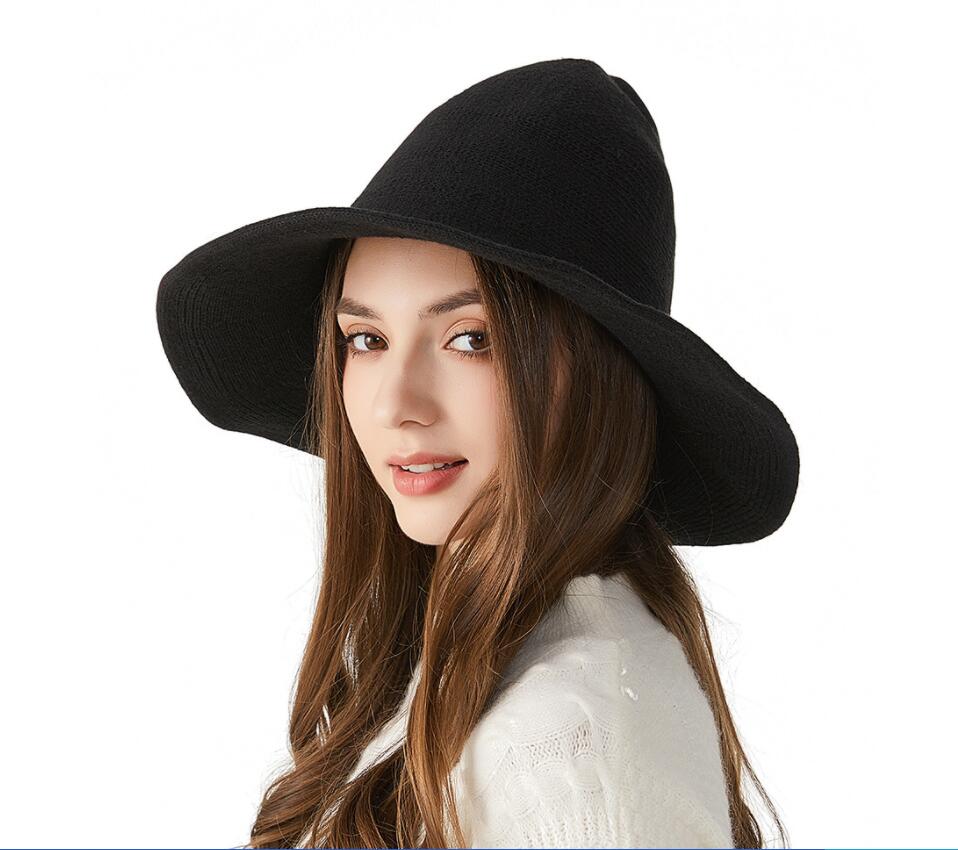 2023 fashion hot unisex Wide Brim Hats high quality Campaniform Halloween witch black ring hat
