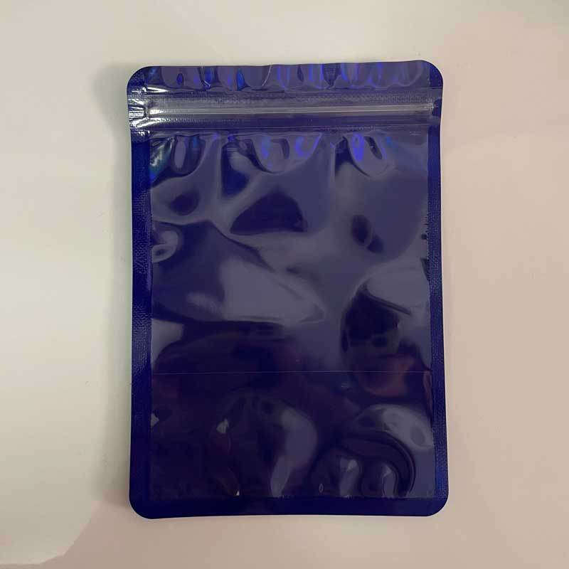 Purple Laser Aluminum Foil Packaging Bags Blue Translucent Zipper Sealing Pouch Mobile Phone Case Earphone USB Cable Accessories Earring Jewelry Hairpin Cosmetic