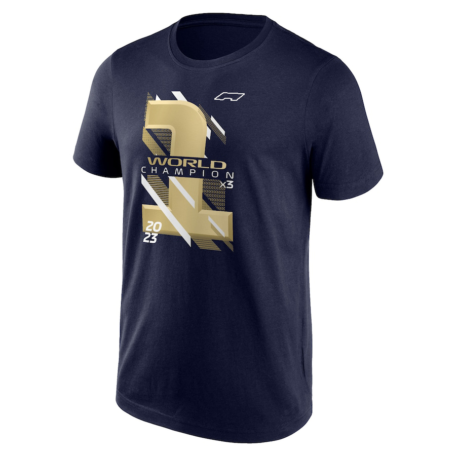 2023 Nieuwe F1 Coureur T-shirt Formule 1 Kampioen Gouden Print T-shirt Nieuw Seizoen Racing Team Vlag Grafische T-shirt Mannen Dames zomer Jersey