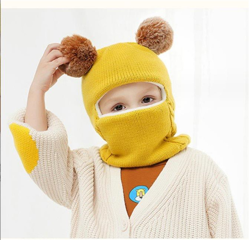 Children's hats, scarves, earmuffs, and winter baby warm knitted hats are integrated, suitable for both men and women df290