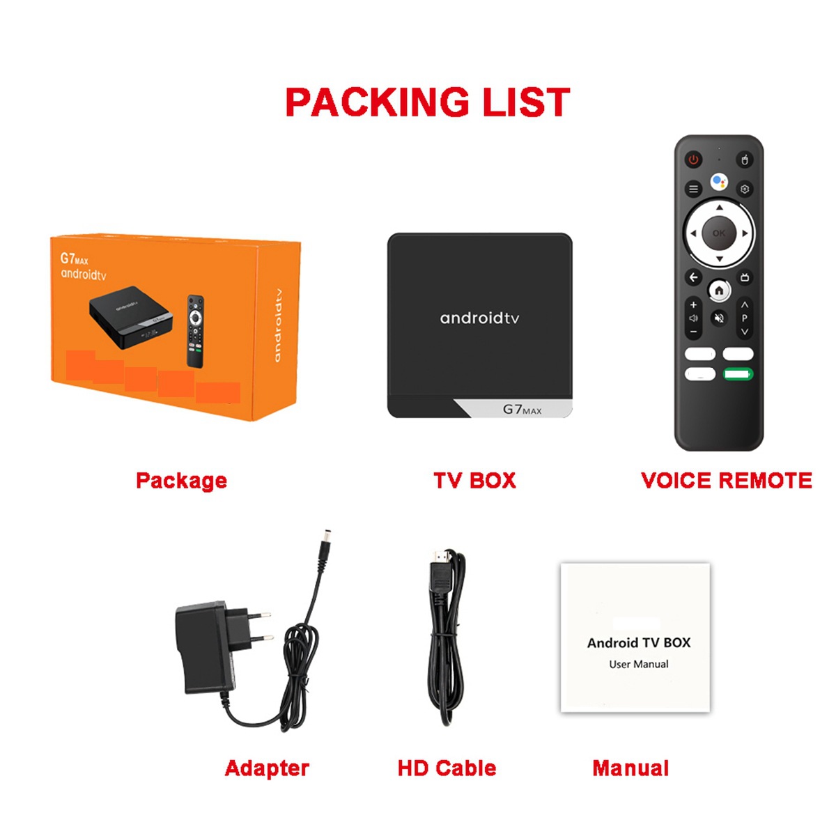 G7 Max Andorid 11 ATV Smart TV Box Amlogic S905x4 4G 32/64GB 1000M OTT Netflix YouTube Prime Video 4K Streaming MEIDA Player