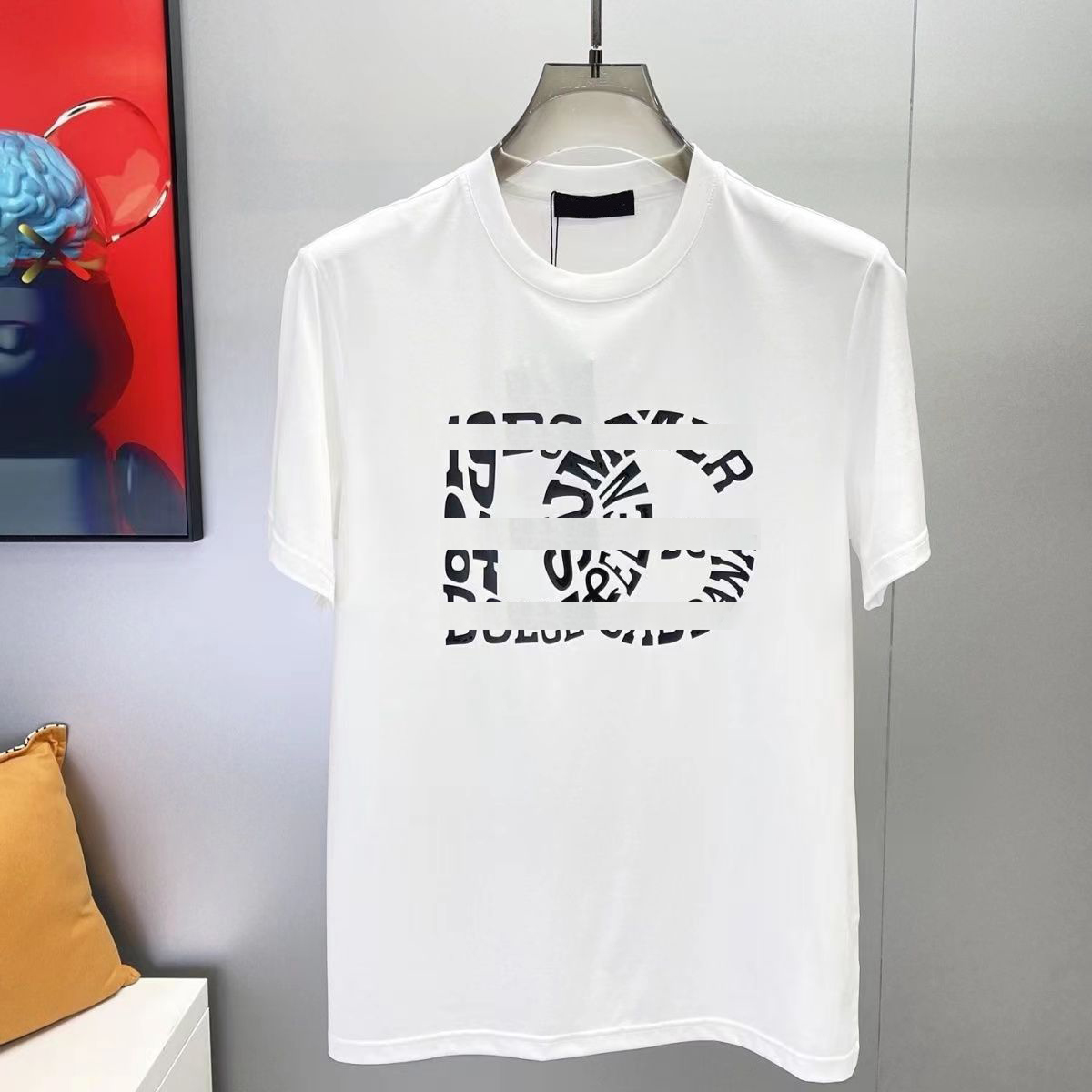 New designer cotton T-shirt men's short sleeve ice silk half sleeve fashion trend brand loose clothes for teenagers M-4XL