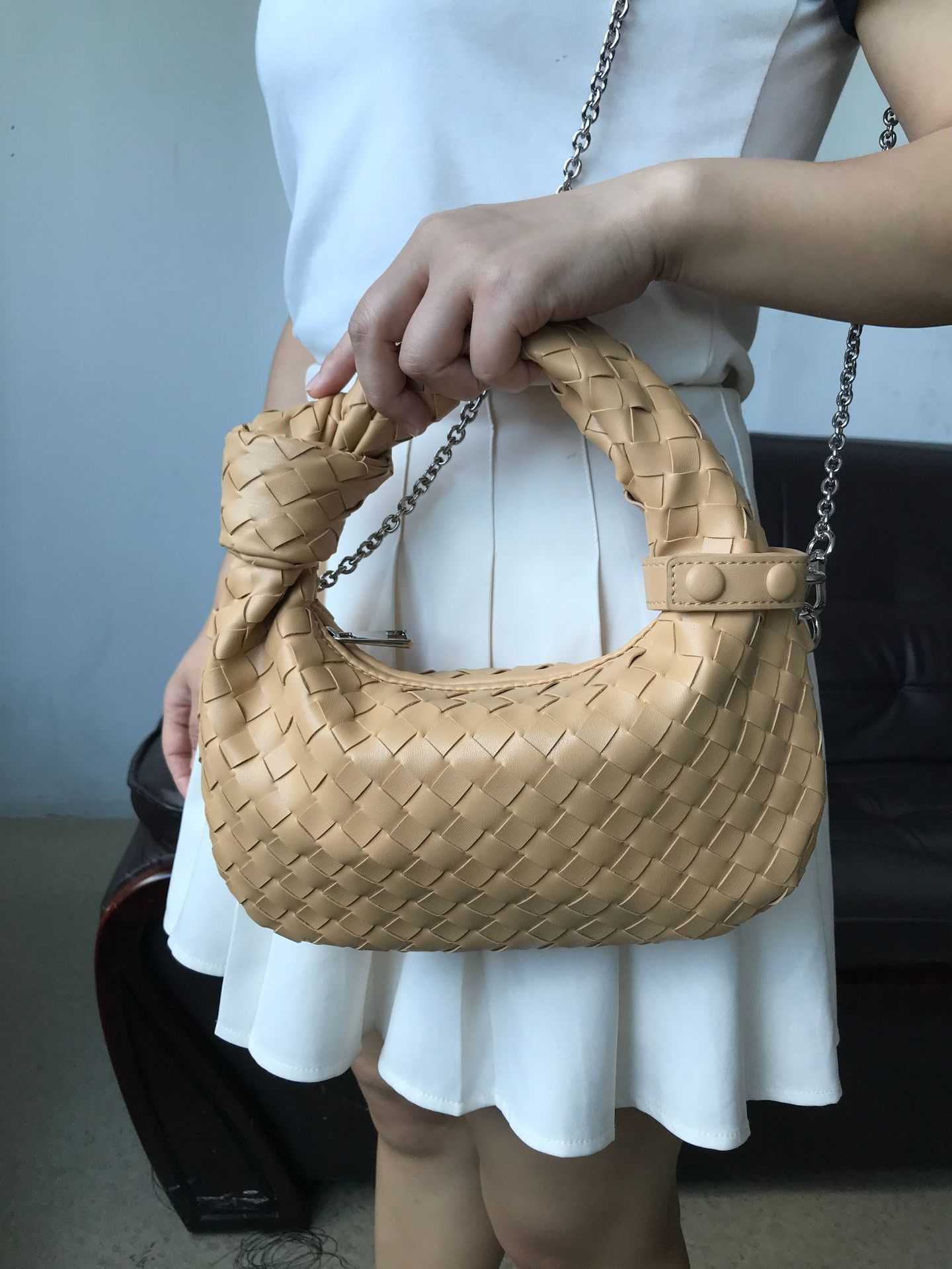 Mini Jodies Candy Bvs Venetebotegs Handbag with y Selling New Bag Pure Handmade Woven Women's Bag Chain Shoulder 9V6P