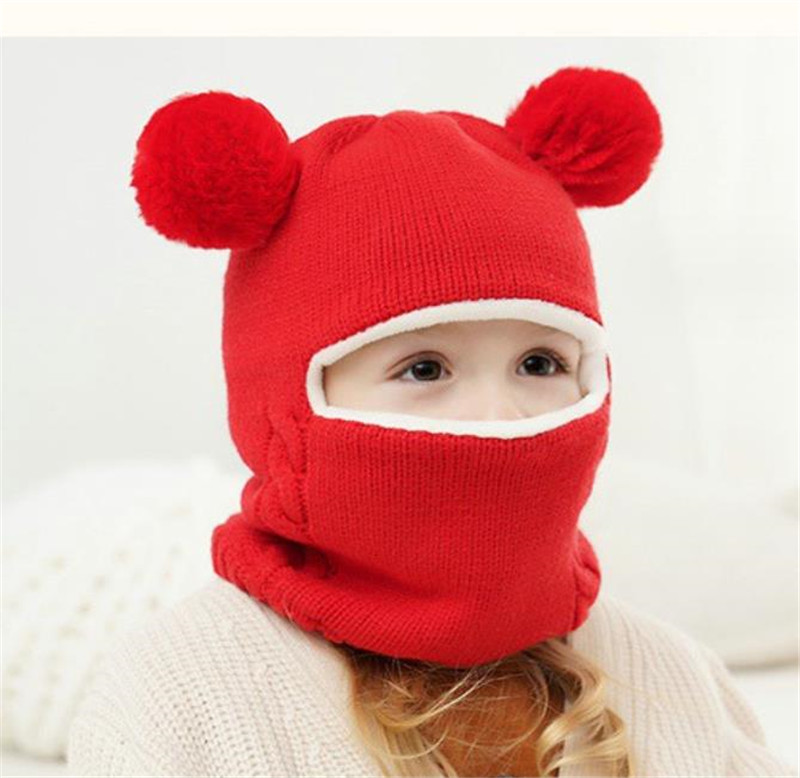 Children's hats, scarves, earmuffs, and winter baby warm knitted hats are integrated, suitable for both men and women df290