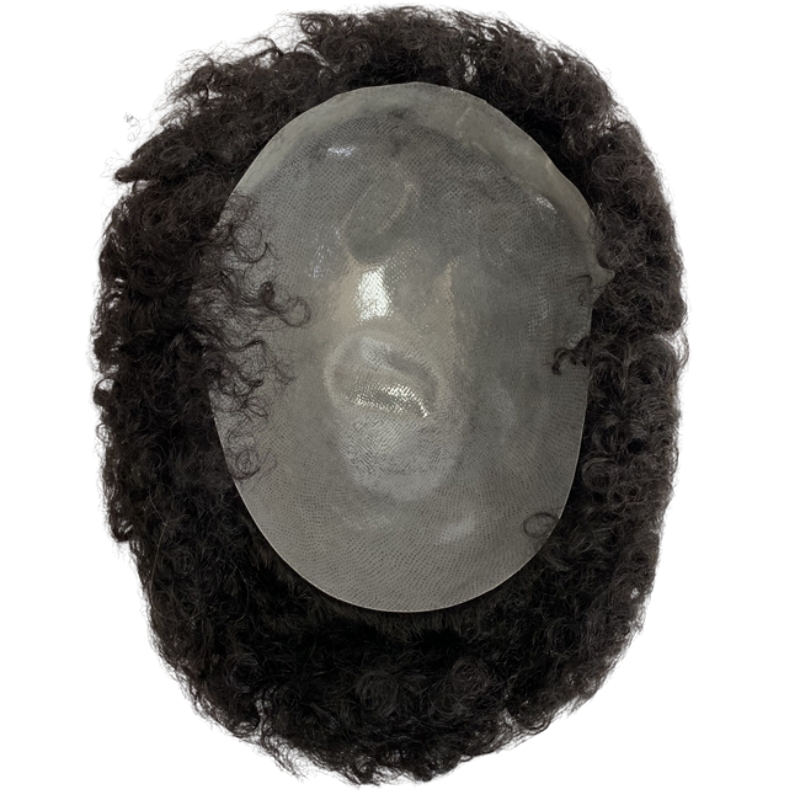 Neues 12mm Welle #1b natürliches schwarzes malaysisches Jungfrau-Menschenhaar-Haarteil 8x10 Toupet volle PU-Einheit für schwarze Männer