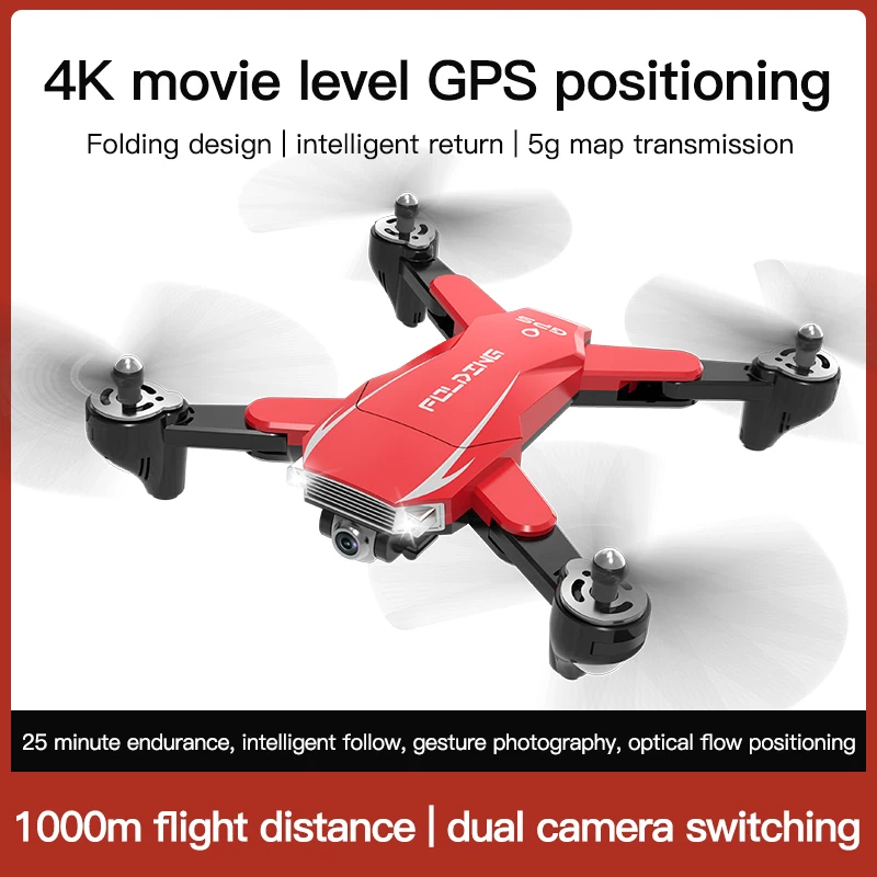 새로운 A18 UAV GPS 브러시 모터 4K 듀얼 카메라 25 분 수명 30km / h 고성능 Profesional DRON RC Quadcopter Toys