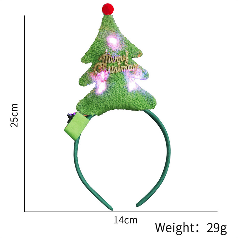 Bandeaux LED de noël, Costume d'arbre de noël, couvre-chef, chapeaux d'elfe de renne, bandeau lumineux de noël, fournitures de cadeaux de fête de vacances