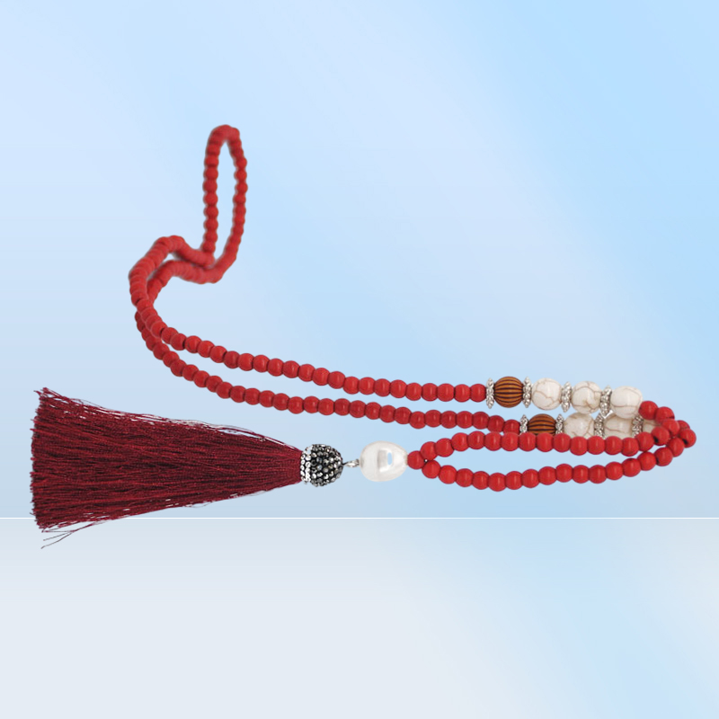 2020 la chaîne de pull la plus vintage 18 types de caractéristiques ethniques colorées gland allongeant le collier de mode bijoux en perles7456034