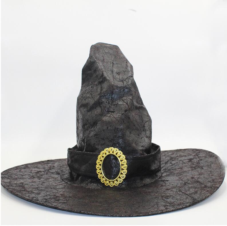 2023 модные популярные шляпы унисекс с широкими полями, высокое качество, колокольчатая шляпа ведьмы на Хэллоуин с черным кольцом