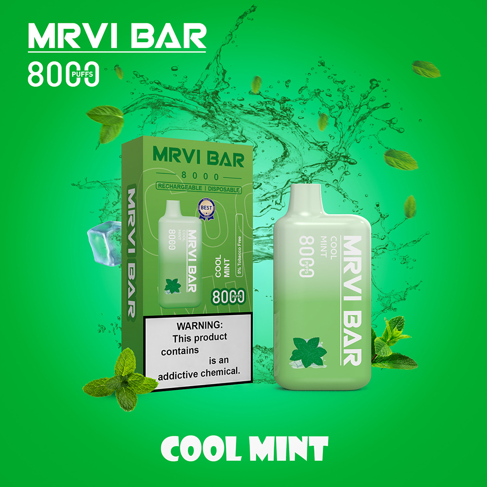 Vapes jetables Mrvi BAR 8000 Puff Bar Kit de cigarettes électroniques Vapes 8k Puffs rechargeable 650mAh Batterie préremplie 15ml Cartouche Pod Vape Pen