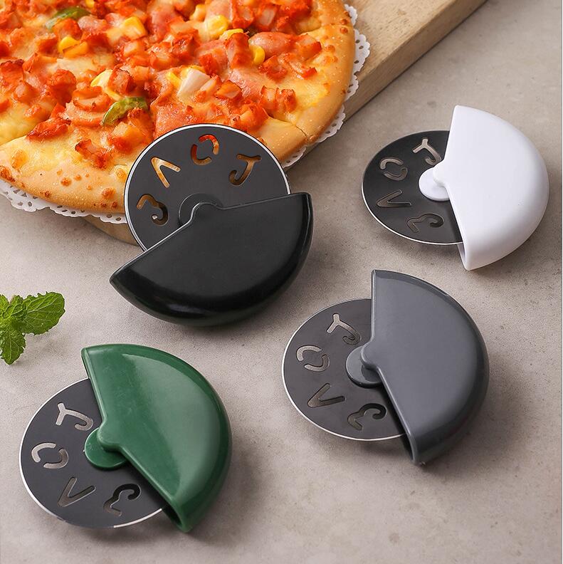 Round Pizza Wheel Knife Baking Tool Multi-Function Piece Stainless Steel Pizza Cutter Kitchen Dining Bar Baking Tools Q633