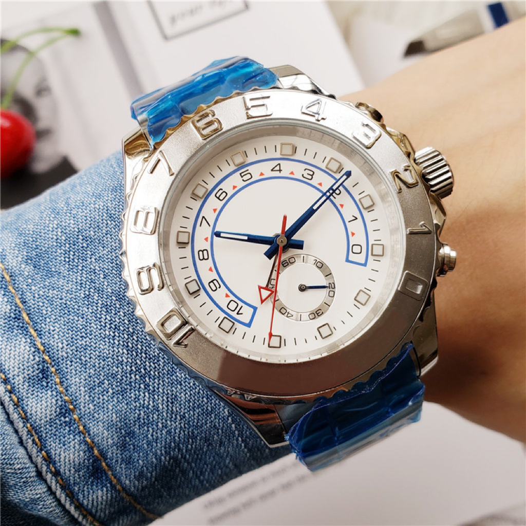 44 mm męskie zegarek 2813 ruch automatyczne zegarki mechaniczne dwa tonowe złoto stal nierdzewna duża tarcza chronografu Wodoodporne zegarek