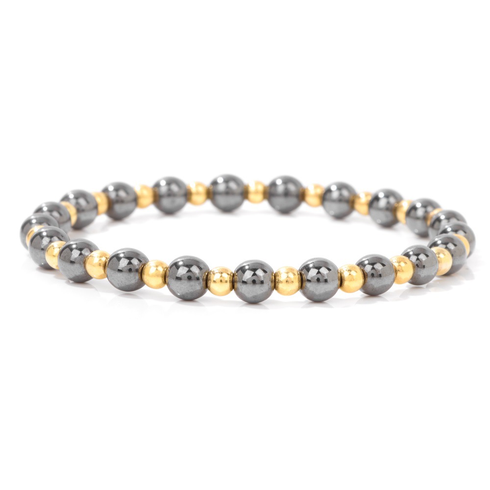 Energy 6/8/10mm Hematite stone Beaded Elasticity Bracelet for Women Men Business Jewelry