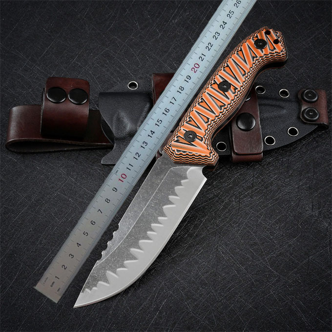 Special Offer M26 Outdoor Survival Straight Knife Z-wear Satin/Stone Wash Blade Full Tang G10 Handle Fixed Blade Knives with Kydex